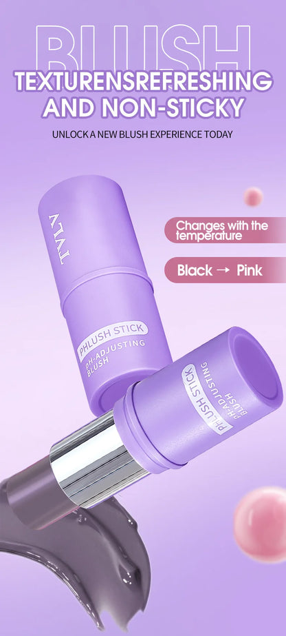 Colorchanging Blush and Lip Balm Dual Applicator Stick Keeps Makeup in Place, Provides Natural Temperature-changing Blush Effect