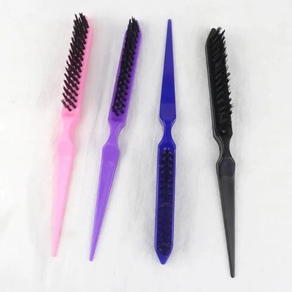 15PCS Professional Slim Line Teasing Hair Brush Backcombing Comb Tool for Salon Styling - 4 Colors Wholesale Stylist Supplies