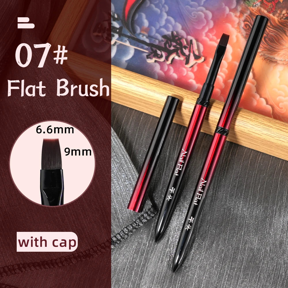 New 1/13pcs Nail Art Brush Set Black Red Metal Handle Acrylic UV Gel Polish Crystal Acrylic Nail Drawing Tools High Quality