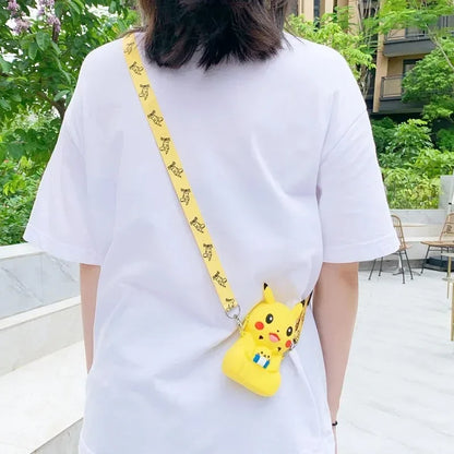 Pokemon Anime Pikachu Lovely Fashion Bag Princess Small Storage Silicone Purse Messenger Cartoon Figures Model Toys Kids Gift