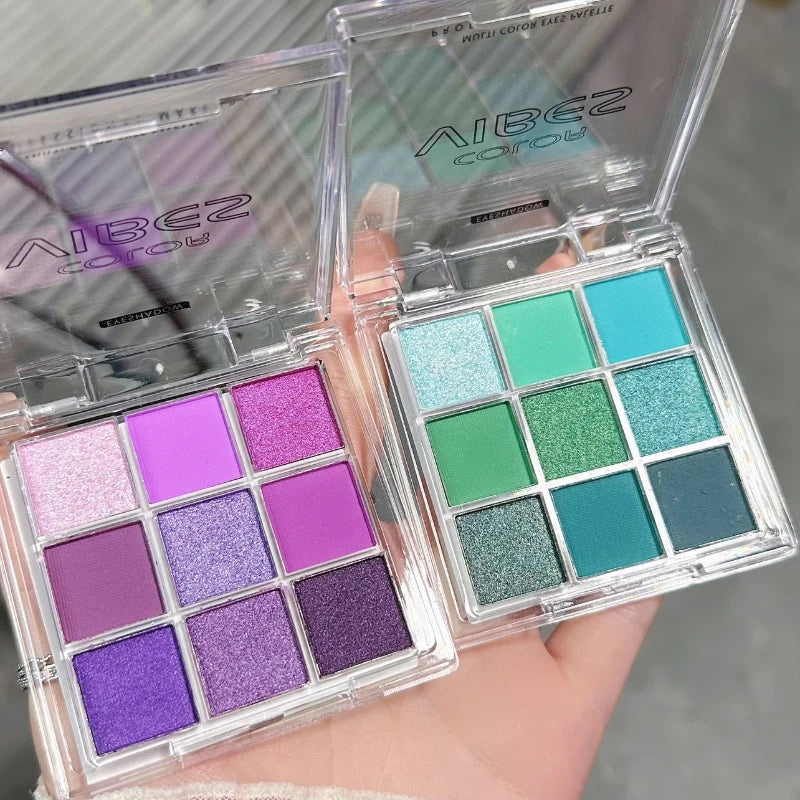 9-Grid Multi-color Eyeshadow Palette Glitter Pearlescent Matte Eye Shadow Shimmer Long Lasting Women Eye Makeup palette Cosmetic