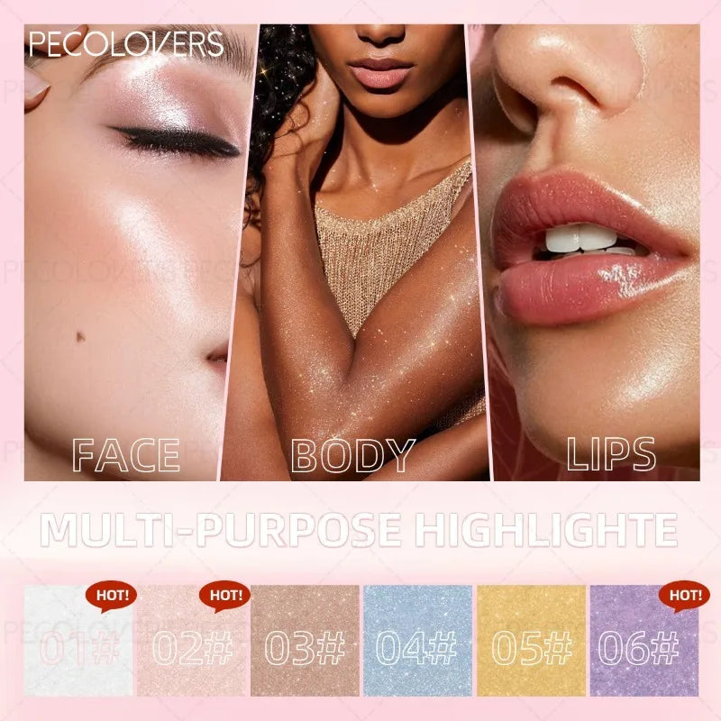1PC Multifunctional Glitter Powder, Highlighter for Face, Body and Eyes, Brightening Glitter Powder,Suitable for Holiday Makeup