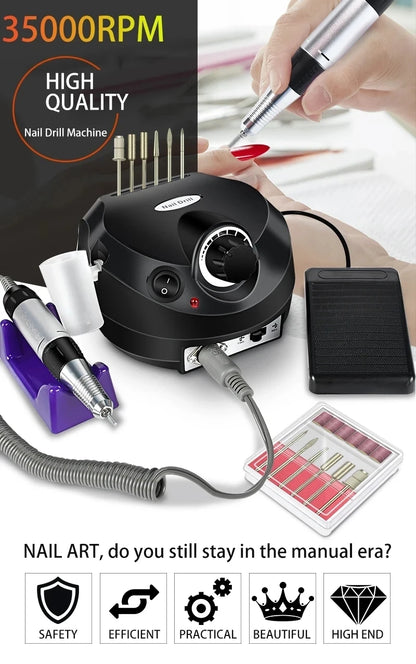 Professional Gel Nail Polish Kit Semi Permanent Gel Varnish Set Nail Art Manicure Kit And UV LED Nail Dryer Electric Nail Drill