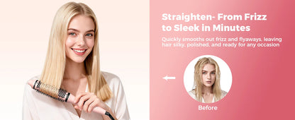 Thermal Brush 1.5 inch Dual PTC Heated Curling Styler 6 Temps with Negative Ions & Ceramic for Volumizing Straightener Curling