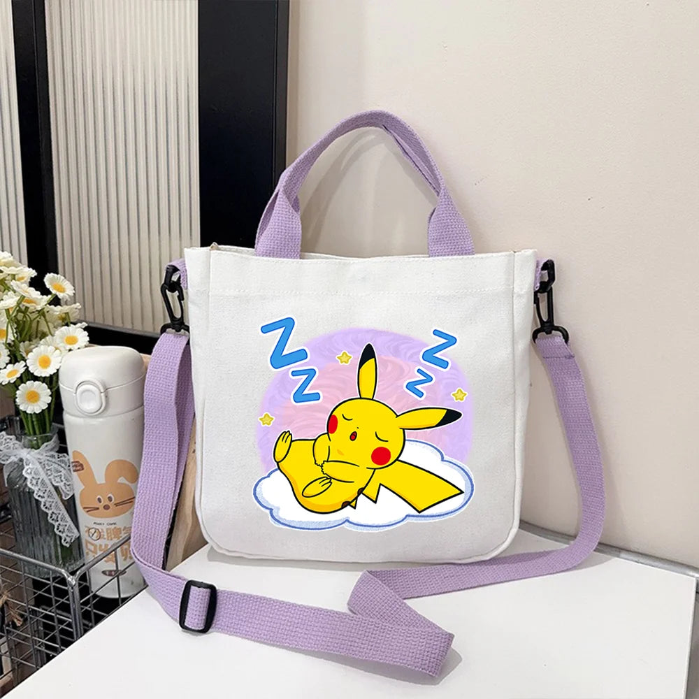 Pokémon Handbag Cartoon Children's Shoulder Bag Boys Girls Tote Bag Child Canvas Handbags Anime Crossbody Bag New Kids Gifts