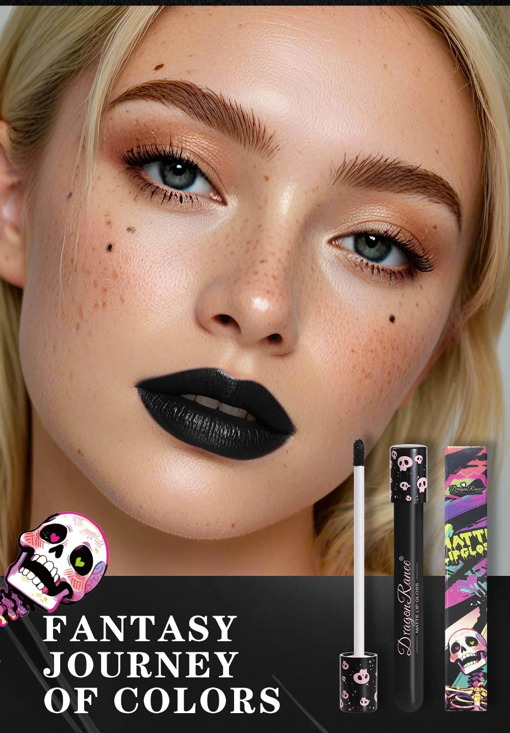 12 Color Halloween Lip Gloss Makeup Black Green Purple Lipstick Christmas Tint Moisturizer Waterproof Matte Lipstick Lip Pigment