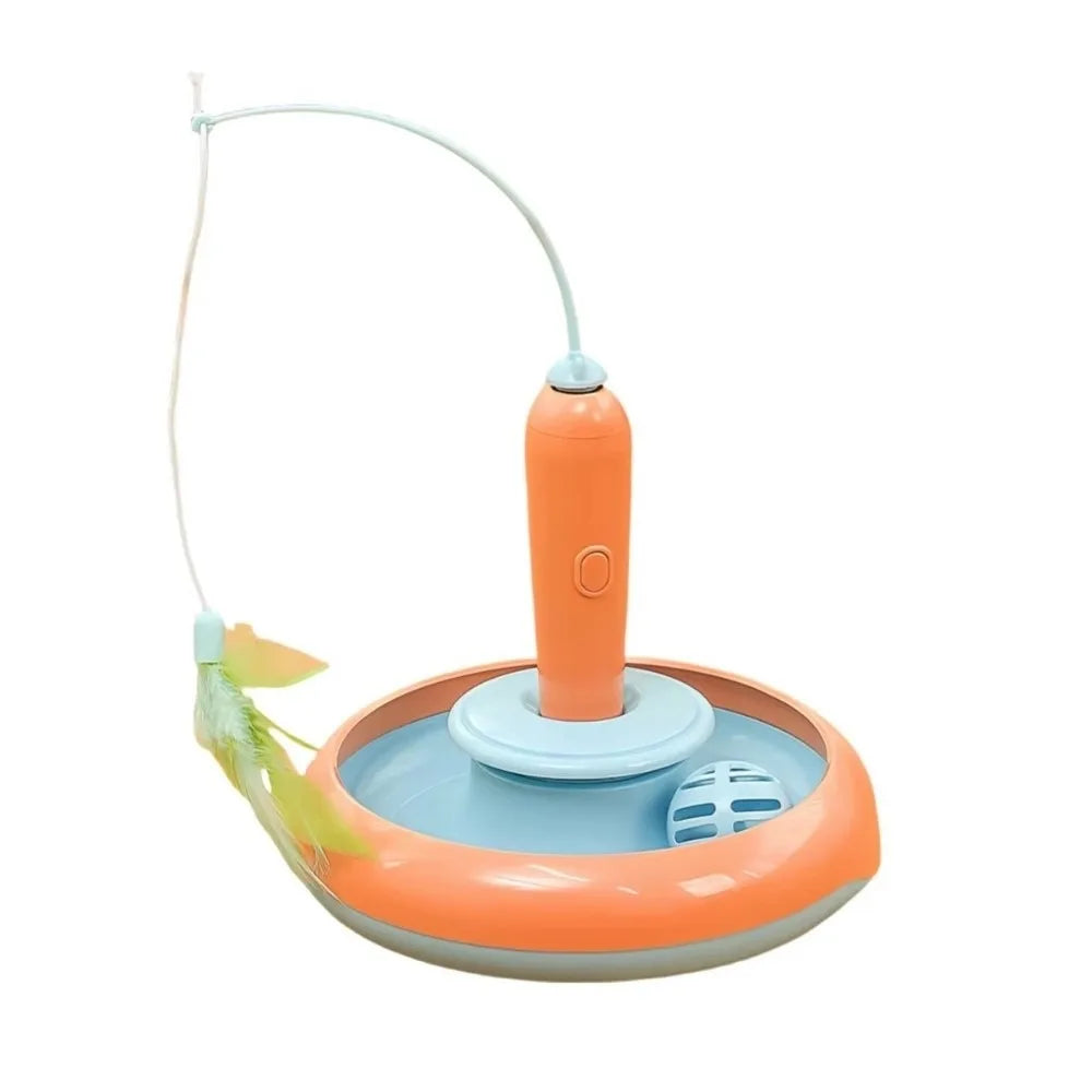 Multifunctional Electric Cat Toy Sturdy Design Self Rotating Interactive Cat Toy Reusable Self Rotating Teaser