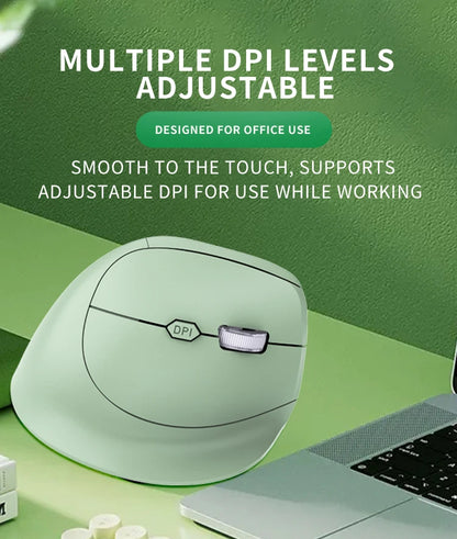 Ergonomic Bluetooth5.0&2.4G Wireless Vertical Mouse with Silent Button,Rechargeable 1600DPI Optical Mice for PC/Laptop/Desktop