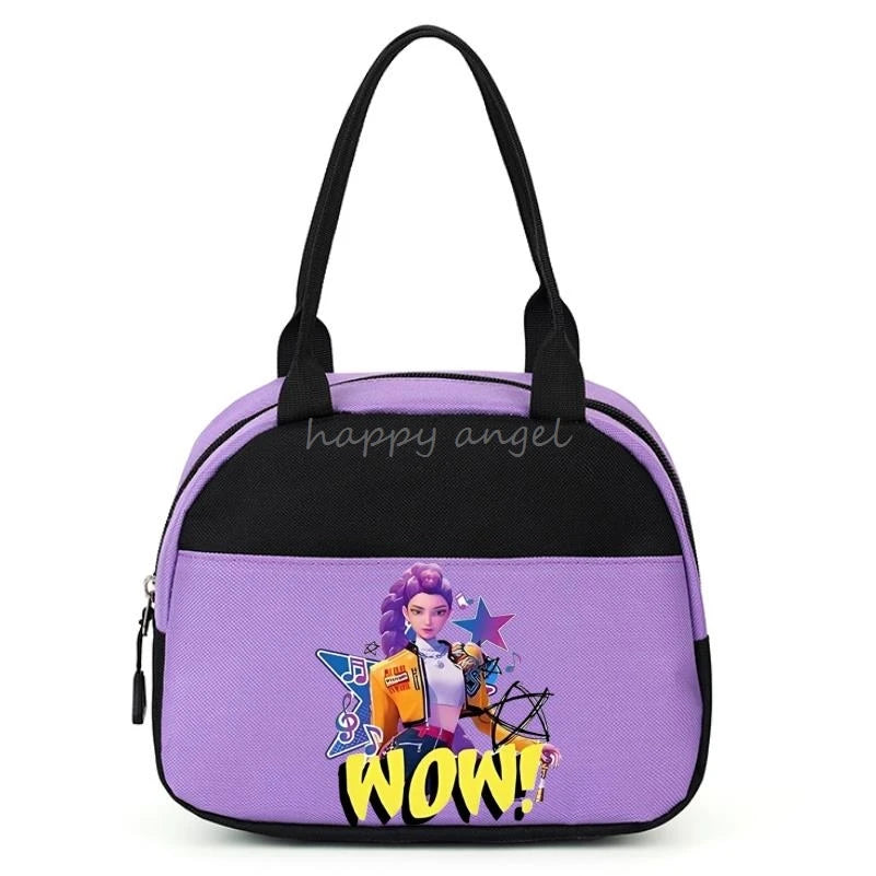 New Lunch Bags KPop Demon Hunters Print Women Men Large Capacity Picnic Drink Thermal Bag Portable Outdoor Food Lunch Handbags