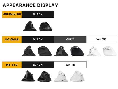 Delux M618 Mini Ergonomic Mouse Gaming Wireless Vertical Mouse Bluetooth 2.4GHz Rechargeable 4000dpi Silent Mice for Office