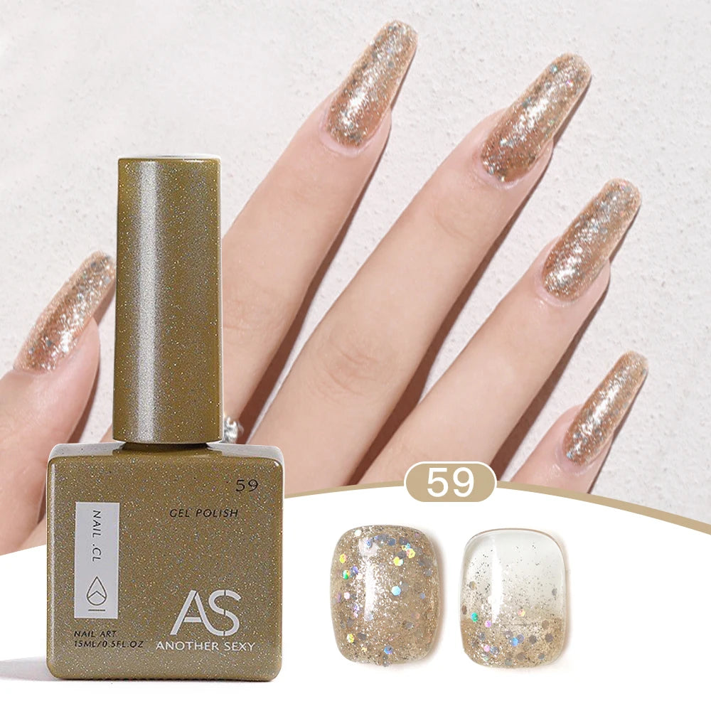 AS 1pc 15ml Bright Yellow Gel Nail Polish Starter Pure Soak Off No Wipe Nail Gel Polish Varnish Suitable For All Seasons