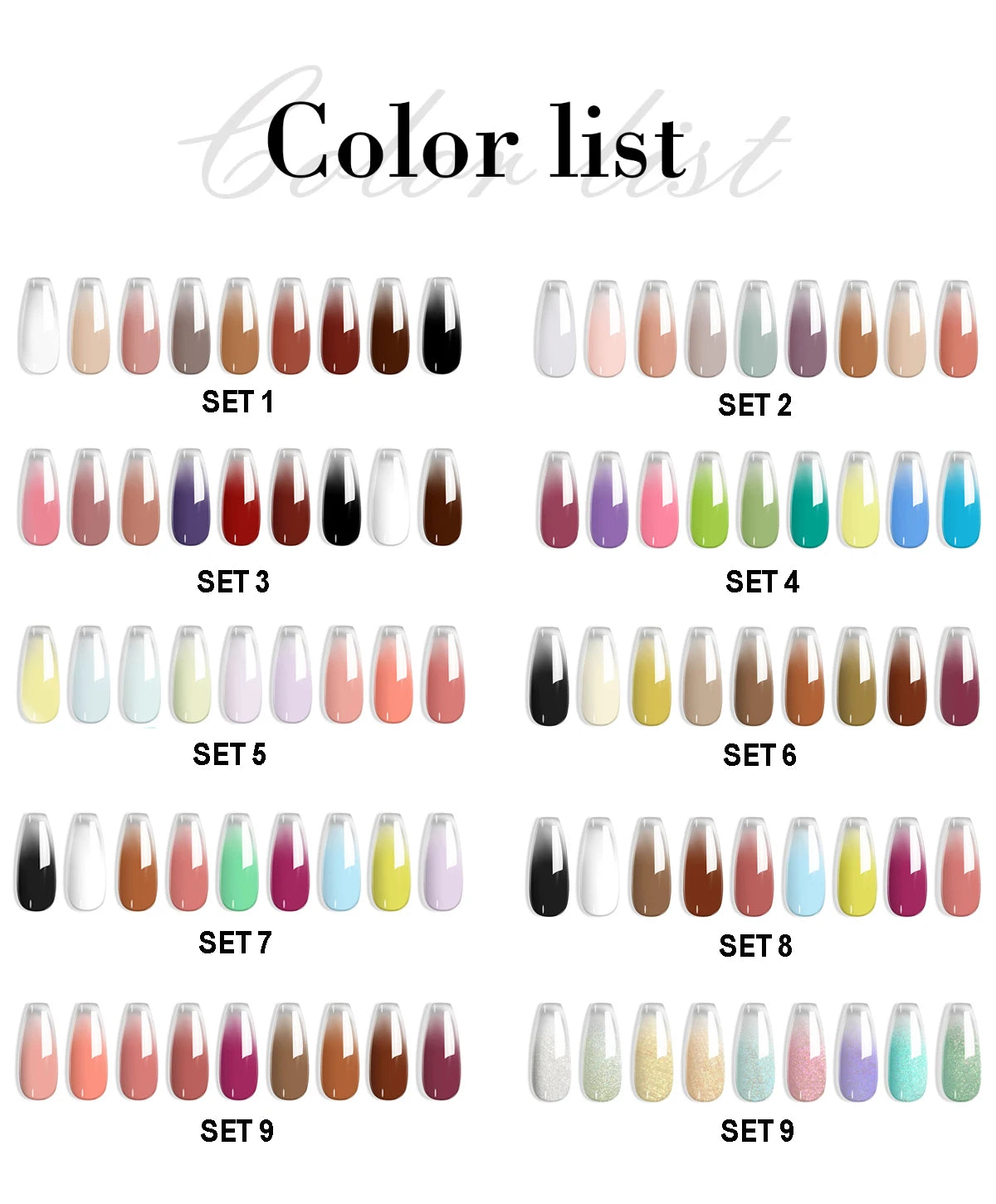 LIMEGIRL 7in1 Nail Gradient Painting Gel Long-lasting Nail Gel Polish Hybrid Color Nail Art Design High Texture Gradient Gel