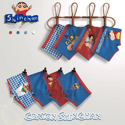 4-Piece Set Pikachu Boys' Underwear Pure Cotton Children'S Flat Corner Pants Summer Thin Spring Cartoon Cute Shorts