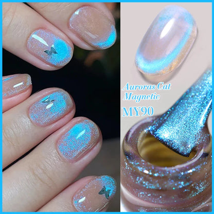 BORN PRETTY Sparkling Glass Bead Cat Magnetic Gel Nail Polish Flash White Spar Red Color Semi Permanent Soak Off UV Gel Varnish