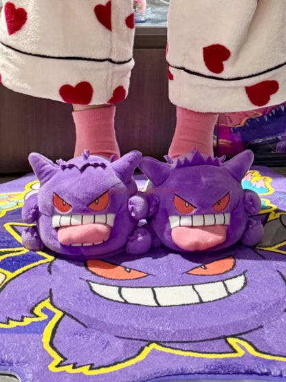 Pokemon Gengar Slippers Funny Tongue Out Design Soft Sole Cute Cozy Winter Warm Indoor Couple Home Wacky Slippers Toy Gifts