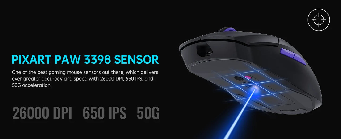 Rapoo VT9PRO 4K Wireless Gaming Mouse Superlight 26000DPI 4KHz Polling Rate 0.25ms Response Time 180H BatteryLife PAW3398