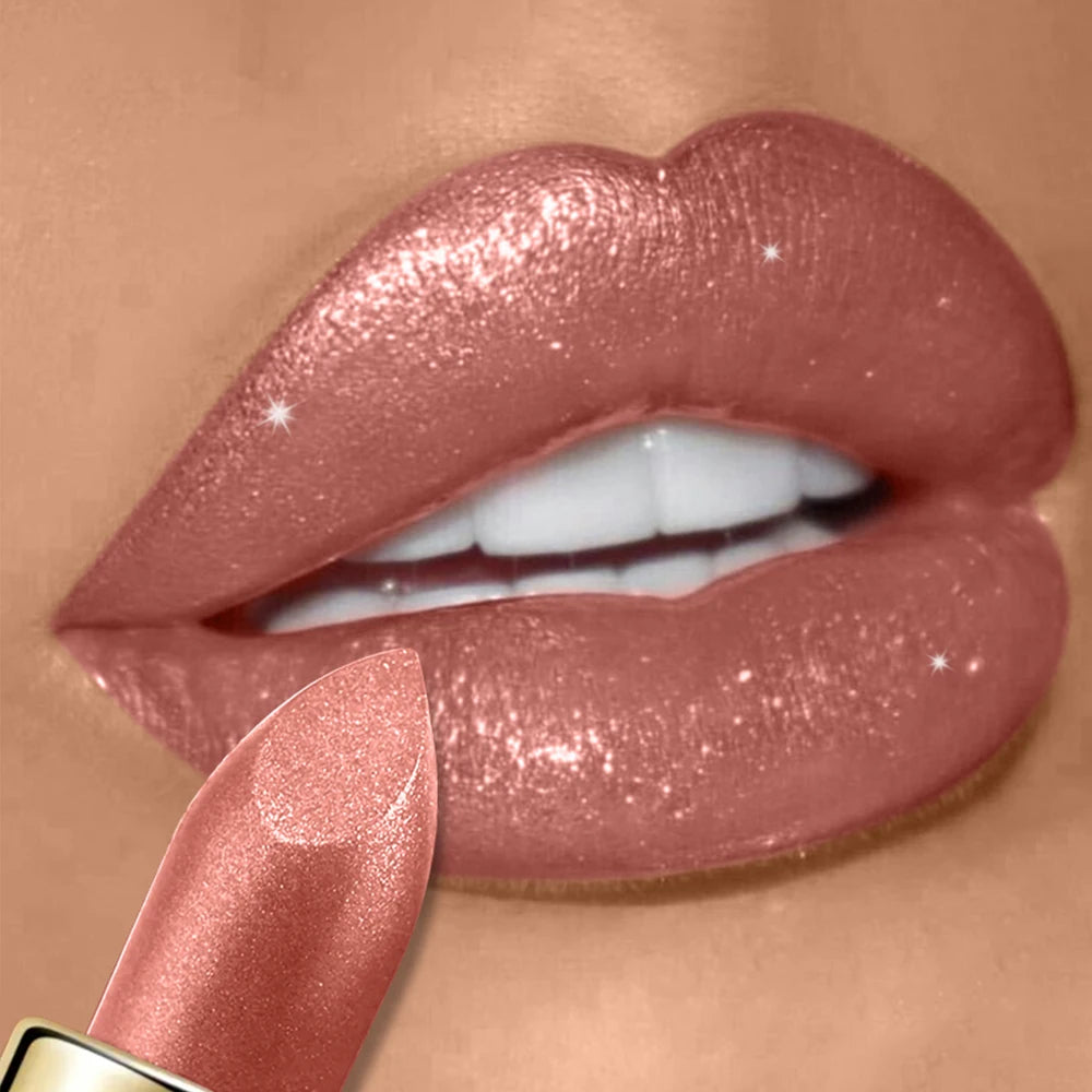 High Pigmented Shiny Lipstick,Stain Resistant,Long-Lasting,Glossy Waterproof Lipstick Shimmering Makeup Valentine'S Day Gift