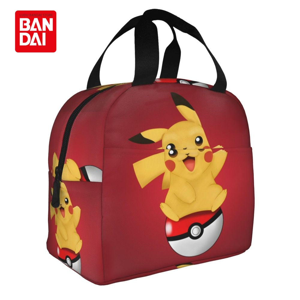 Bandai Japan Anime Pokemon Lunch Bag for School Kids Office Pikachu Sac Lunch Portable Thermal Cooler Lunch Box Handbag Gift