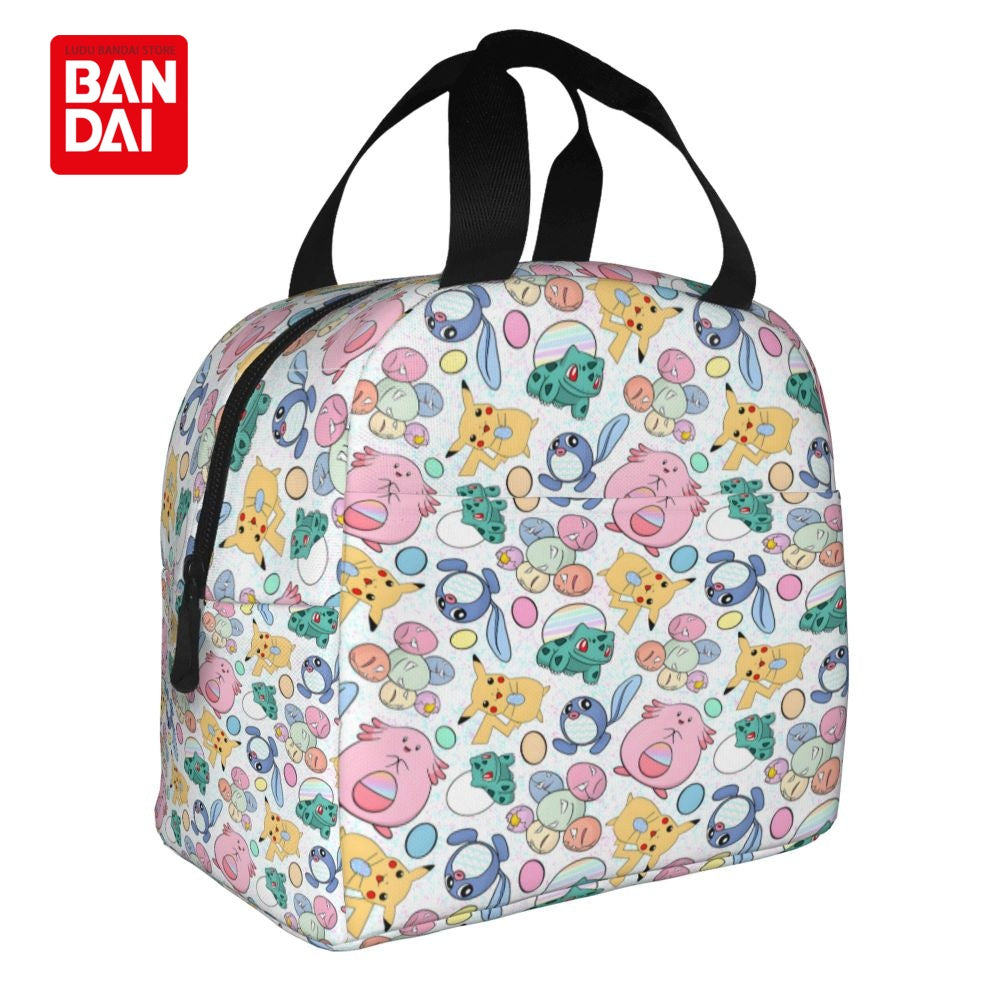 Bandai Japan Anime Pokemon Lunch Bag for School Kids Office Pikachu Sac Lunch Portable Thermal Cooler Lunch Box Handbag Gift