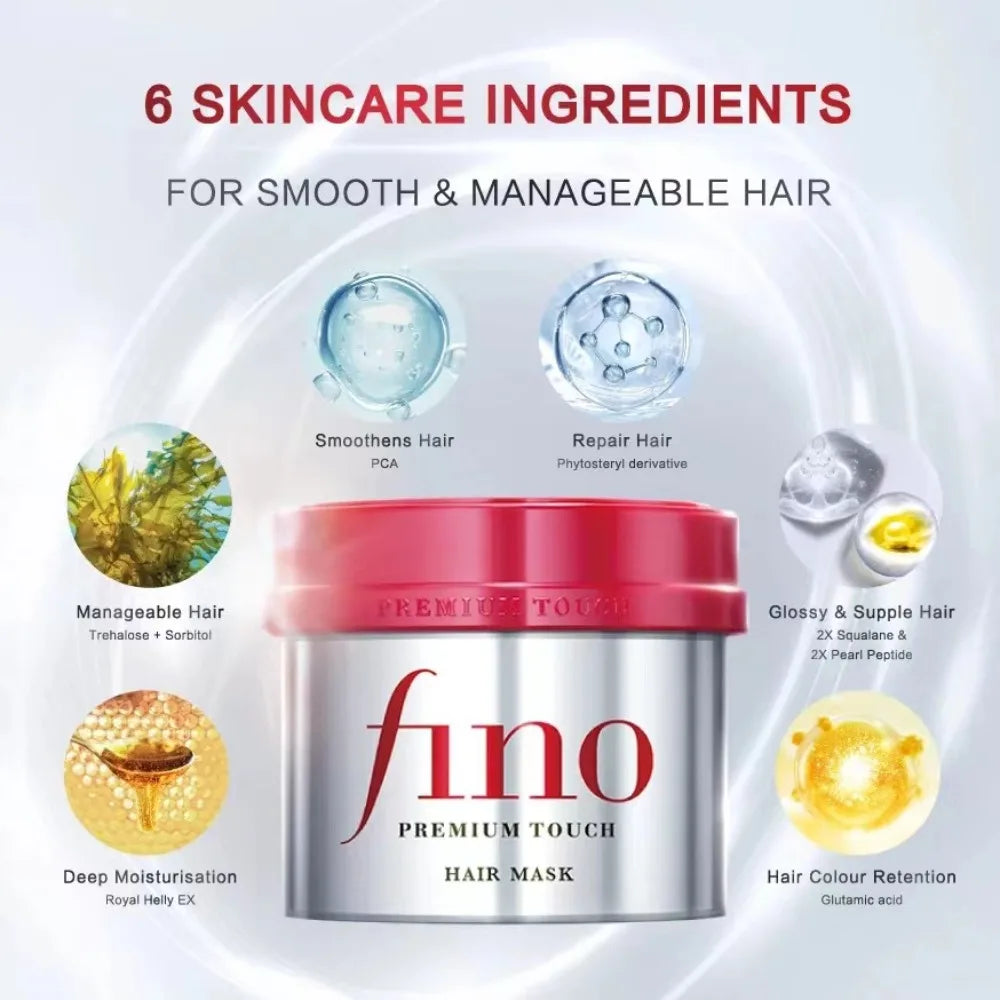 New fino Premium Touch Hair Treatment Essence Mask Repair + Nourish Dry & Damaged Hair 230g