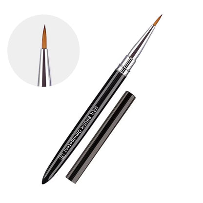 Nail Art Brush Metal Handle Phototherapy Acrylic UV Gel Brush Nails Extension Builder Painting Drawing Pen DIY Manicure Tools