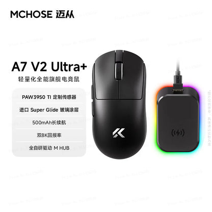 New Mchose A7 & A7v2 Advanced Lightweight Wireless Mouse Tri-Mode Connection Gaming Office Mouse Christmas Gift For Boys
