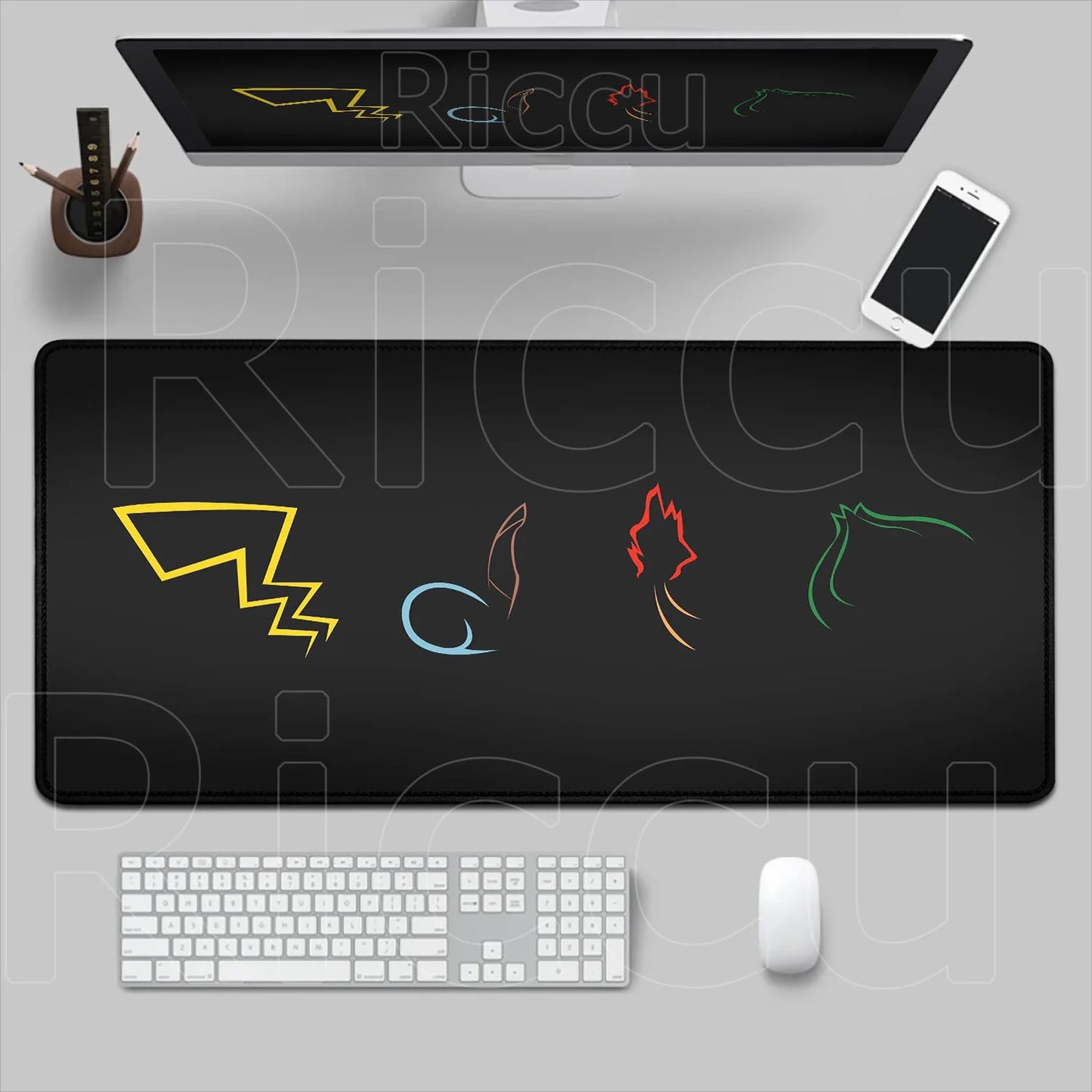 HD 900x400 Rubber Large PC Mousepad Gaming Mouse Pad Accessories Pikachu Slowpoke XXL Desk Keyboard Mat Computer Laptop Mausepad