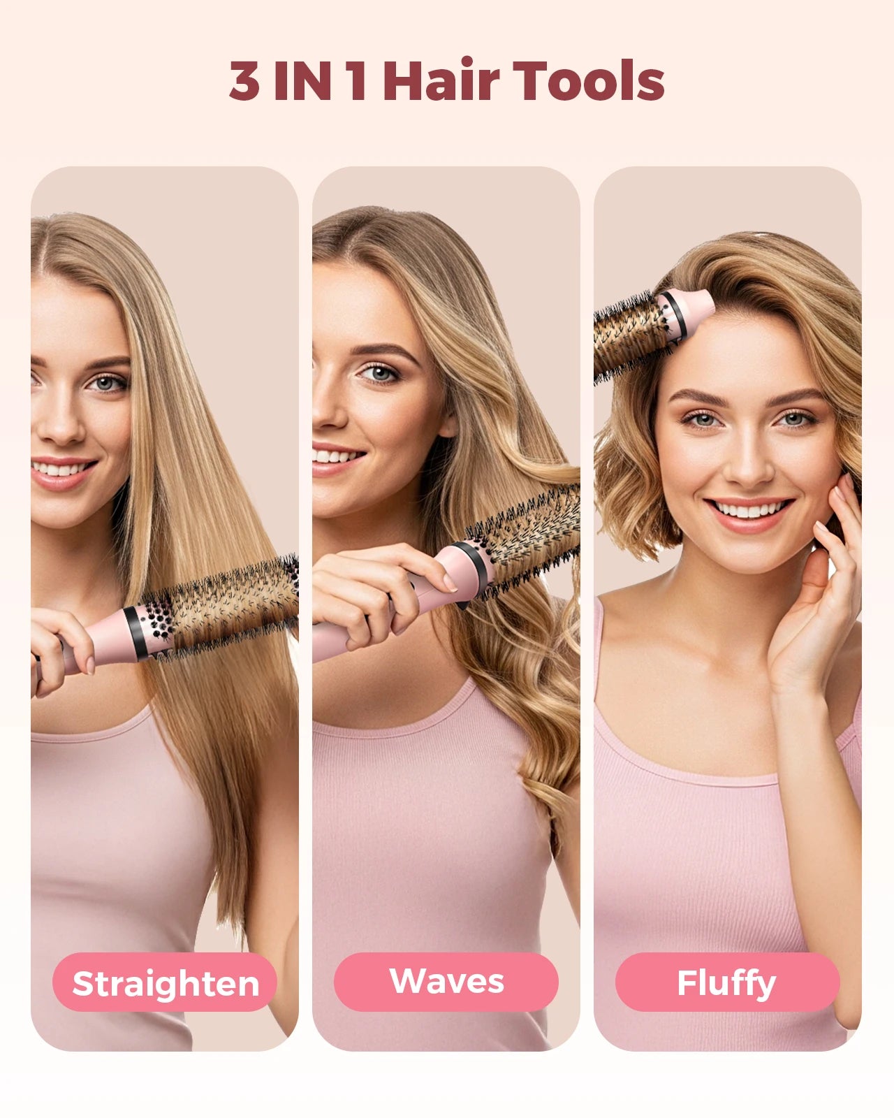 Thermal Brush 1.5 inch Dual PTC Heated Curling Styler 6 Temps with Negative Ions & Ceramic for Volumizing Straightener Curling