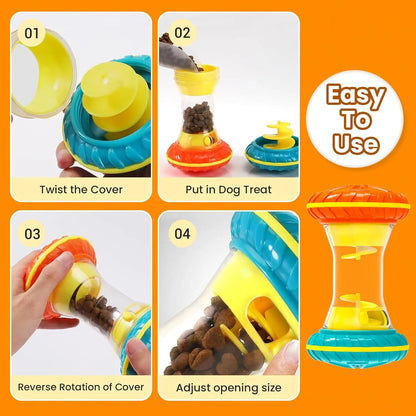 Interactive Dog Puzzle Toy & Slow Feeder: Adjustable Treat Dispensing Enrichment Toy