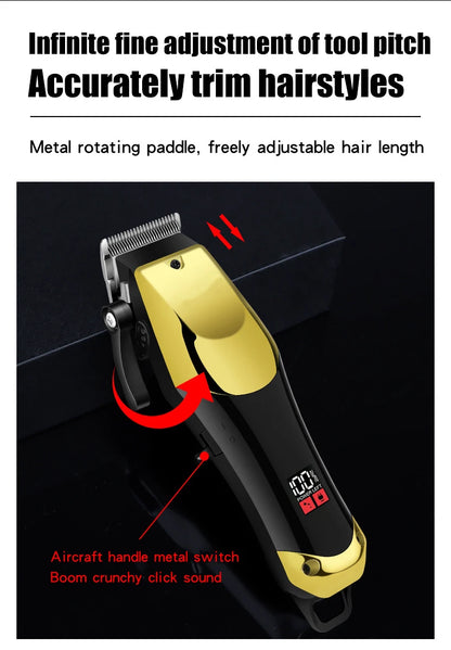 USB Rechargeable Hair Clippers for Men, Three-piece Set with Oil Head and Electric Trimmers, Ideal for Home Use