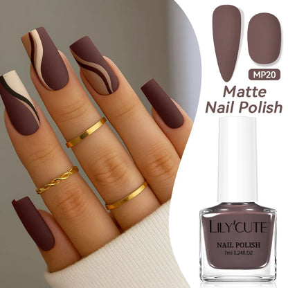 LILYCUTE 7ml Matte Nail Polish - 28 Autumn Colors