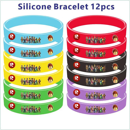 Hot Roblox Disposable Tableware Tableware Set Tablecloth Napkins Candy Box Gift Bag Kids Birthday Party Supplies Gifts
