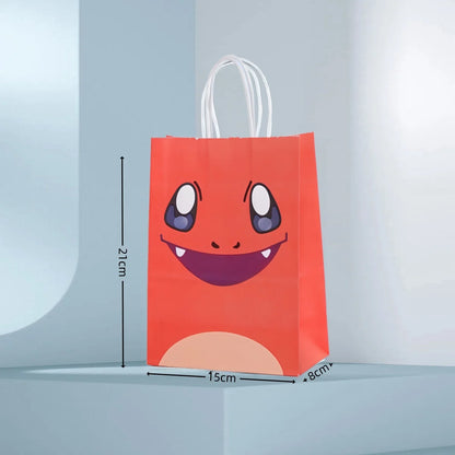 Pokemon Gift Bags Pikachu Hand-held Paper Packing Treat Bag Anime Kraft Paper Bag Gift Packaging Party Festive Supplies Kids Toy