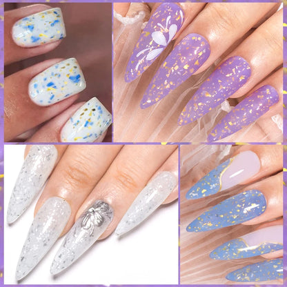 7ml Milk White Rubber Base Gel Silver Gold Pink Foils Glitter Base Coat Semi-Permanent Nail Art Gel Varnish For Nails Manicure