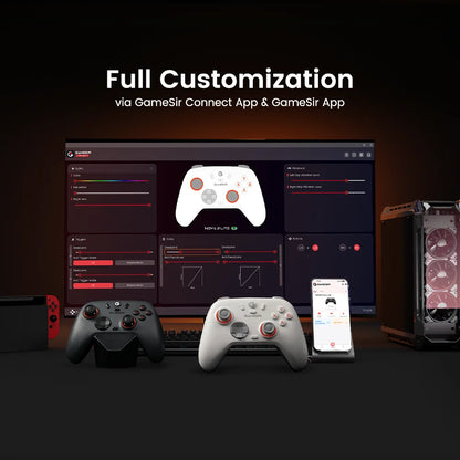 GameSir Nova Lite 2 Wireless Switch Controller Bluetooth Gamepad with Hall Effect for Nintendo Switch, iPhone, Android, PC