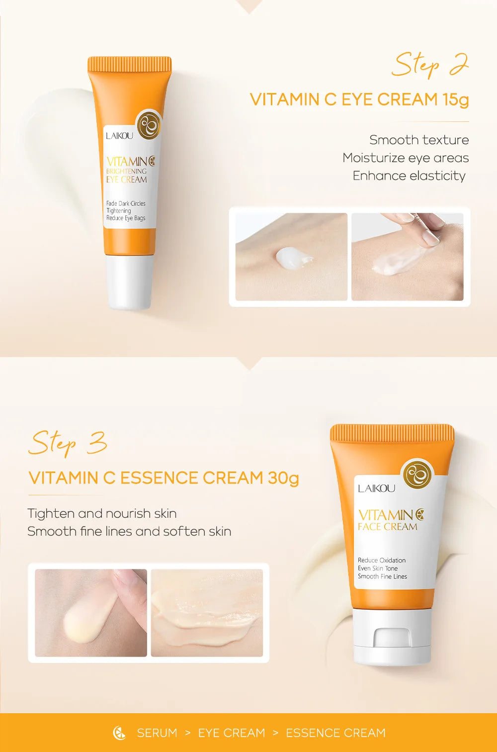 LAIKOU Daily Essentials Skin Care Set: 3-Piece Travel Pouch