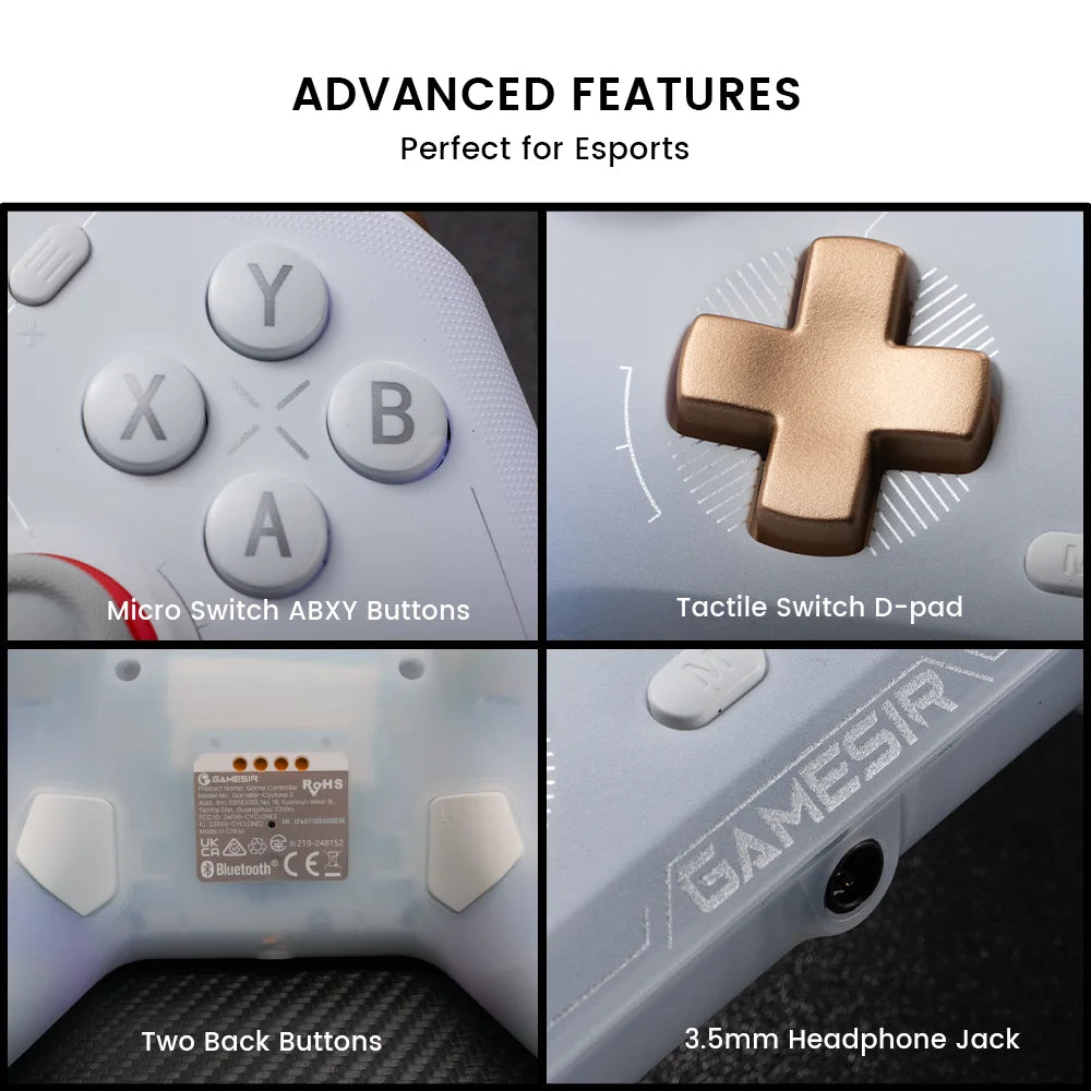 GameSir Cyclone 2 Wireless Pro Controller, Hall Effect Joysticks, Bluetooth Gamepad for Nintendo Switch, iPhone, Android & PC