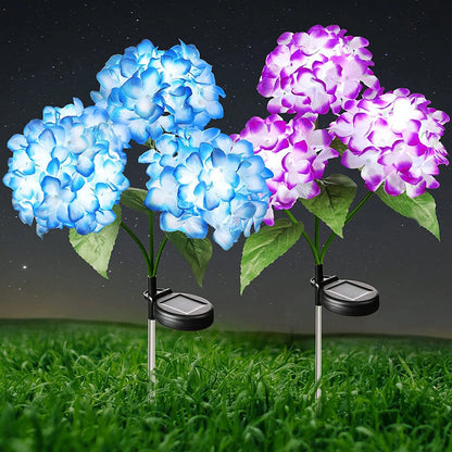 1pc Solar Hydrangea, LED Outdoor Solar Garden Lights, Solar Lawn Lights for garden, yard, lawn and pathway, garden lighting