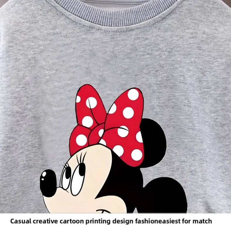 Baby Girls Long Sleeve Pullover and Trousers Two Piece Sets DISNEY Fall Children's Hoodies Set Kids Casual Sweatsuits New