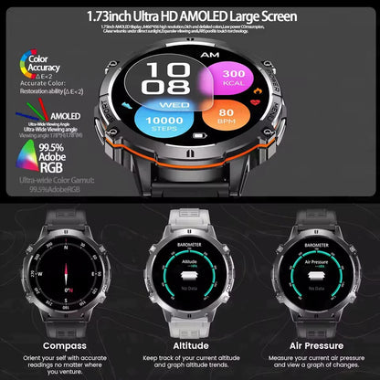 TANK X3 Smartwatch – GPS, BT Call, Compass & 5ATM Waterproof