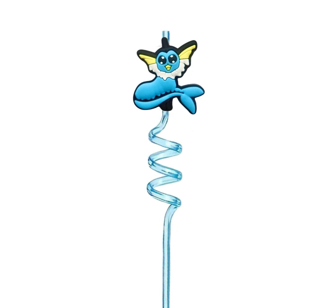 FUNISM Pikachu series cartoon creative spiral straws decorate party reusable colorful straws