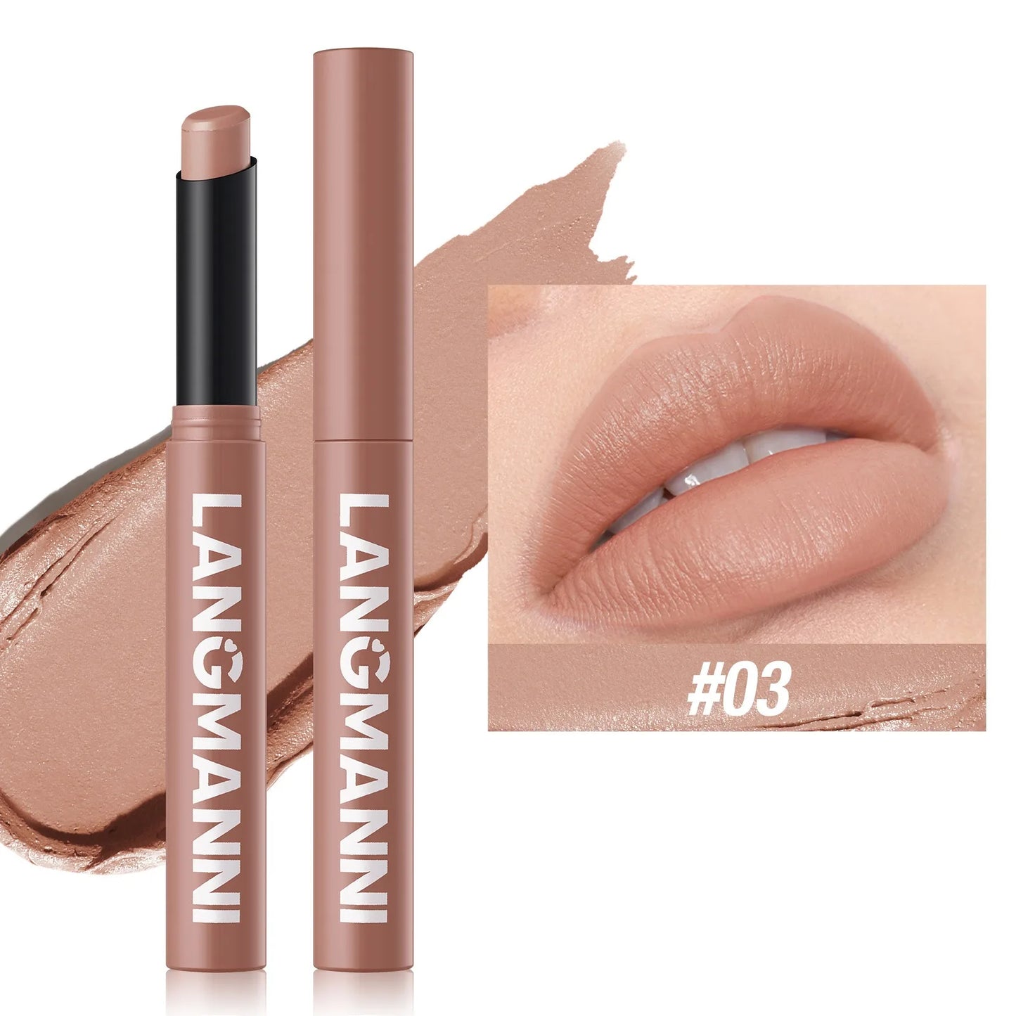 12 Color Matte Lipstick Pencil Waterproof Long Lasting Non-Stick Cup Lip Stain Tint Cosmetic Nude Lipstick Pen Makeup Maquillage