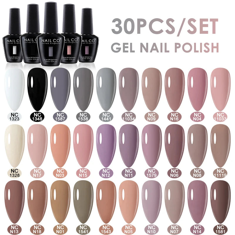NAILCO 15ml 30/20/10pcs/Set UV Gel Nail Polish Semi Permanent Esmalte Vernis LED Gel Varnish Soak Off Nail Art All For Manicure