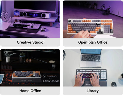 MCHOSE x Unbox Therapy - UT98 Mechanical Keyboard Wireless Quiet Offices KeyboardRGB Backlit Customized Gaming Silent Keyboard