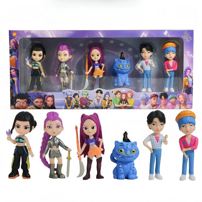 K-Pop Idol "Tiger Star" Chibi Action Figures: 6-Piece Hunter Anime Collectible Set
