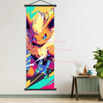 Printed Poster Anime Wall Artwork Gengar Pictures Charizard Painting Canvas Pikachu Hanging Scrolls Home Room Decor