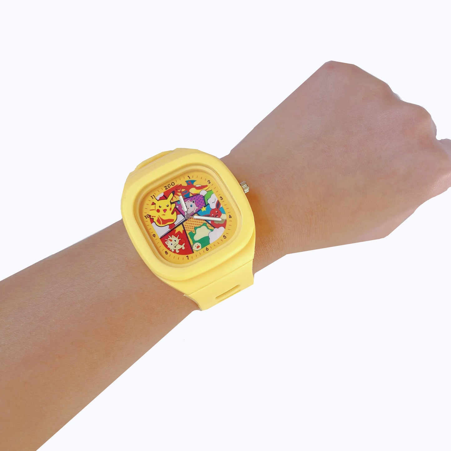 Pocket Monster Watch Anime Pikachu Cartoon Children's Quality Cute Square Watch Gift Box Series Children's Gifts
