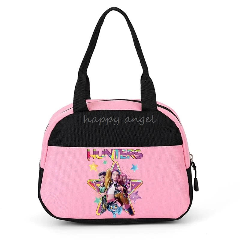 New Lunch Bags KPop Demon Hunters Print Women Men Large Capacity Picnic Drink Thermal Bag Portable Outdoor Food Lunch Handbags