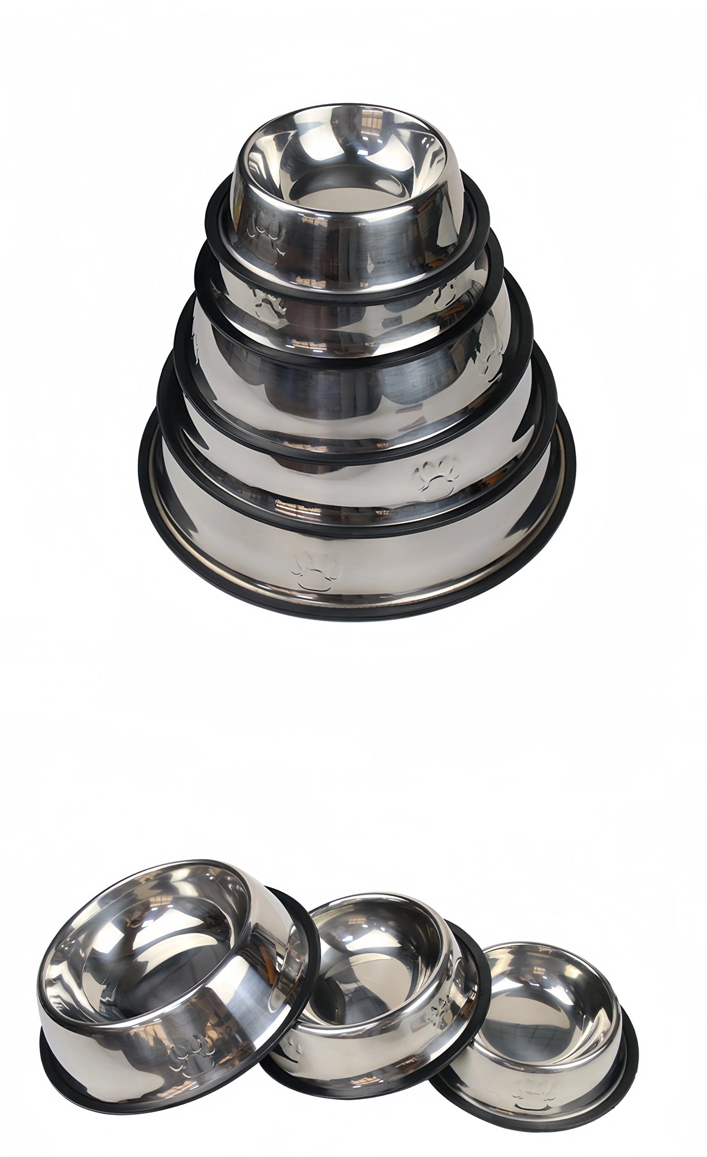Pet Dog Cat Stainless Steel Bowl Pet Feeding Bowl Cat and Dog Drinking Bowl Metal Feeder Bowl Durable Easy To Clean Pet Supplies