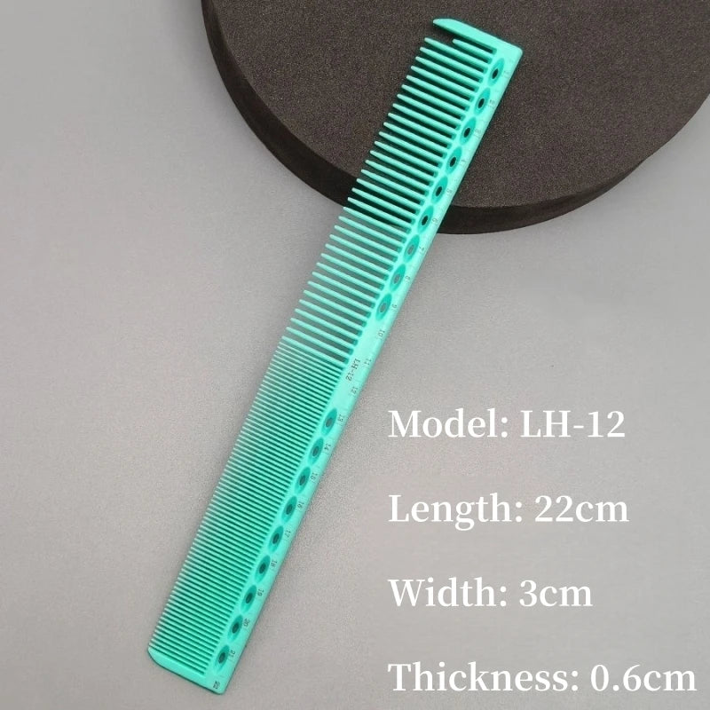 Hair Cutting Comb With Scale Cyan Yellow Ruler Haircut Combs Barber Shop Hairdressing Hairbrush Salon Styling Tools Y0521